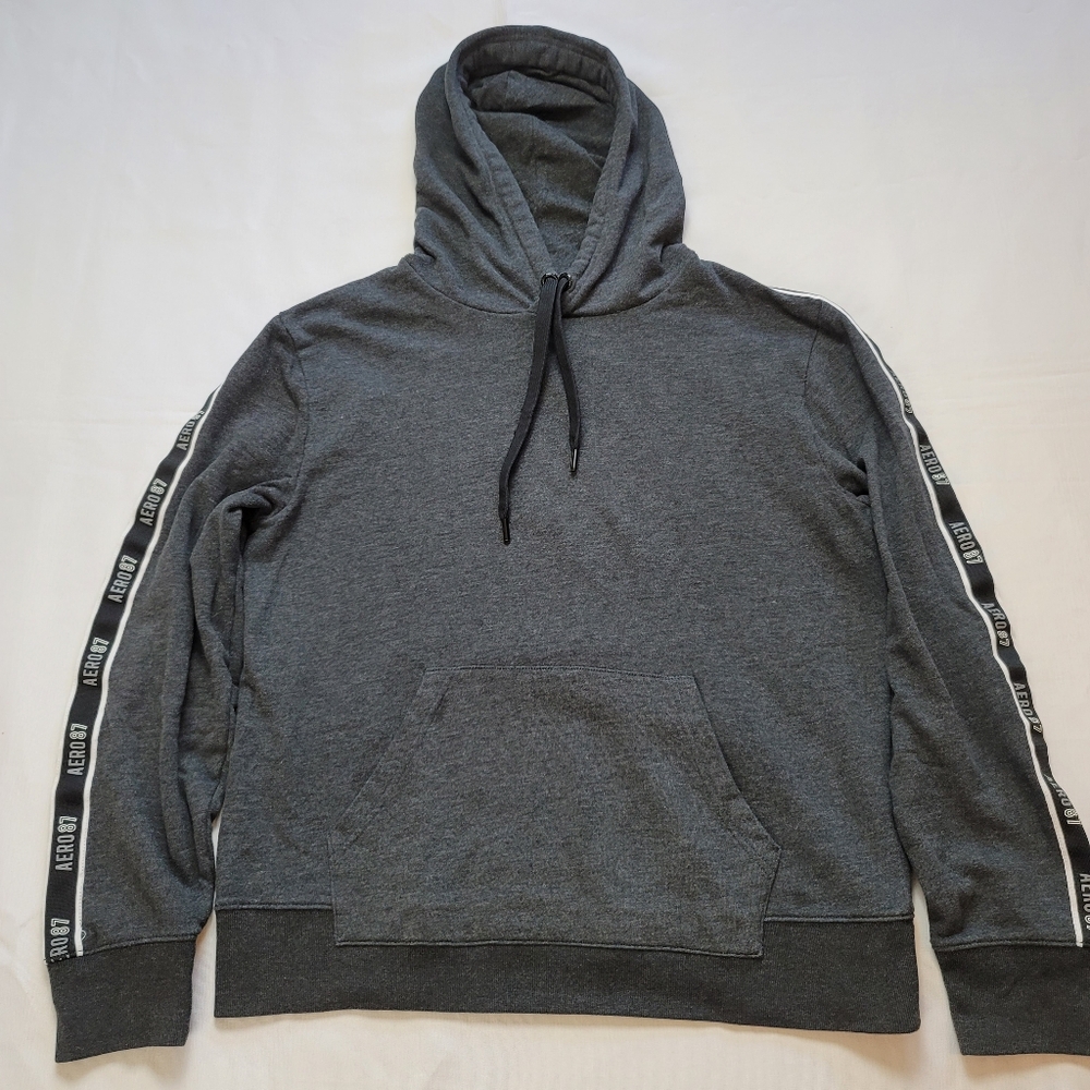 Aeropostale Hoodie Mens Large Gray Essential Pullover